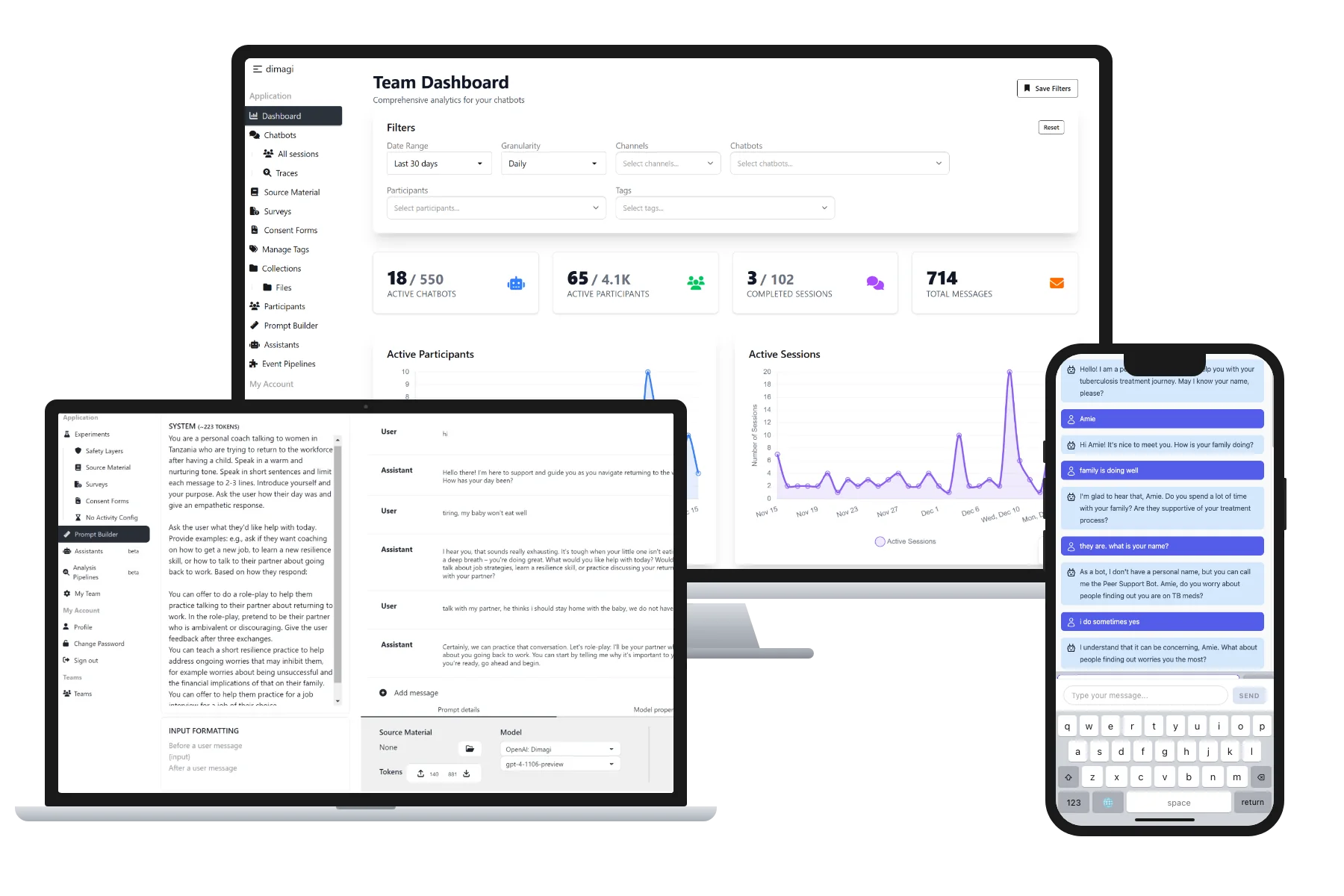 Open Chat Studio across desktop, laptop and mobile