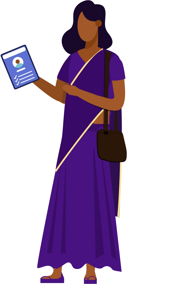 Illustration: frontline health worker in a sari